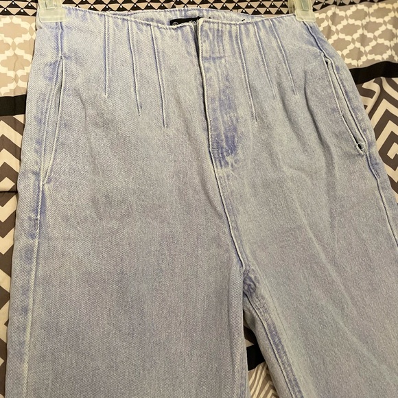 blue riot seam corset detail highwaisted jeans, us 4- uk 8 - Picture 6 of 10